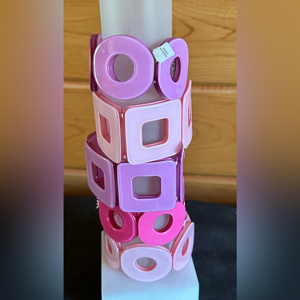 Fun Summer Pink and Purple Geometric Bracelets